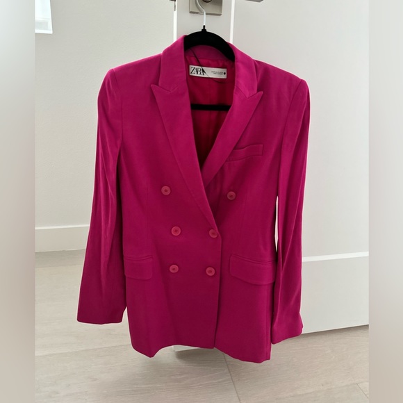 Zara hot pink blazer size xs - Picture 1 of 5